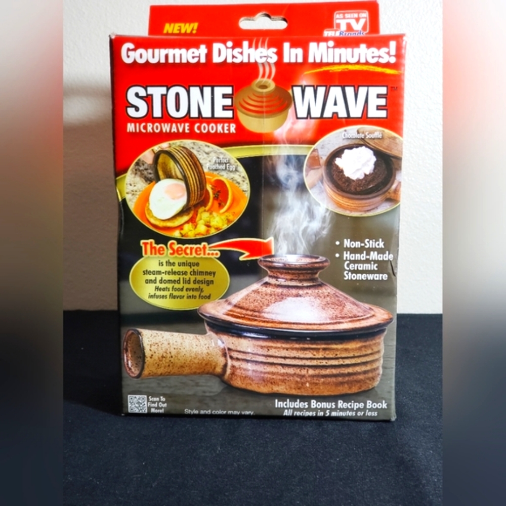 Stone Wave Microwave Cooker Non-Stick Ceramic Stoneware As Seen on TV